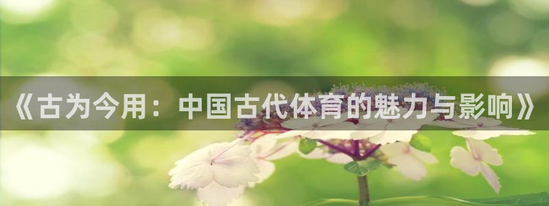 星速体育ios：《古为今用：中国古代体育的魅力与影响》